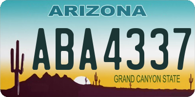 AZ license plate ABA4337