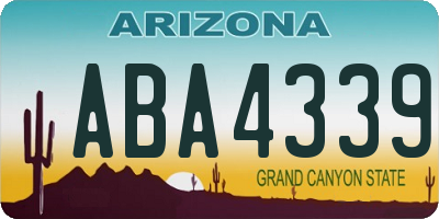 AZ license plate ABA4339