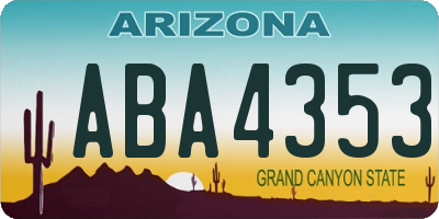 AZ license plate ABA4353