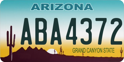 AZ license plate ABA4372