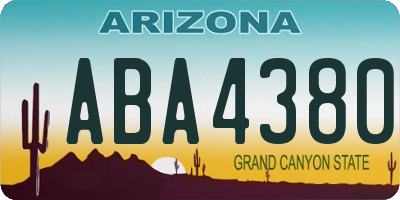 AZ license plate ABA4380