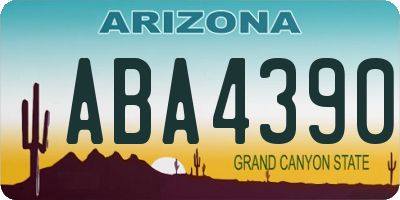 AZ license plate ABA4390