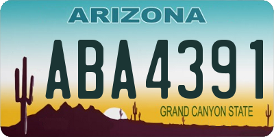 AZ license plate ABA4391