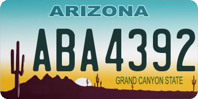 AZ license plate ABA4392