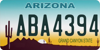 AZ license plate ABA4394