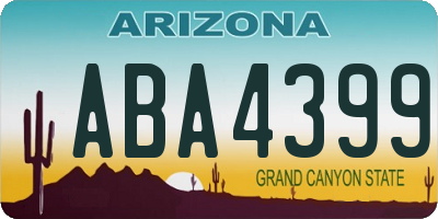 AZ license plate ABA4399