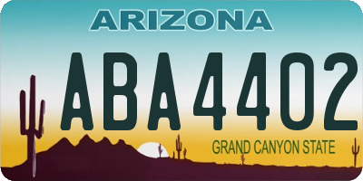 AZ license plate ABA4402