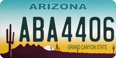 AZ license plate ABA4406