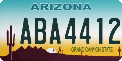AZ license plate ABA4412