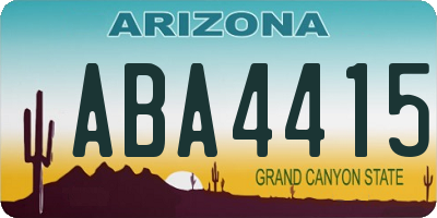 AZ license plate ABA4415