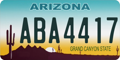 AZ license plate ABA4417