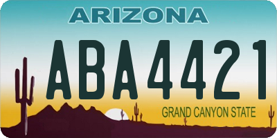 AZ license plate ABA4421