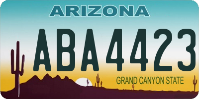 AZ license plate ABA4423