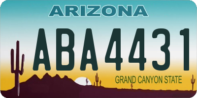 AZ license plate ABA4431