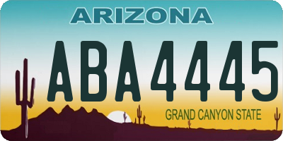 AZ license plate ABA4445