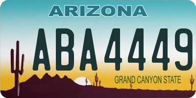 AZ license plate ABA4449