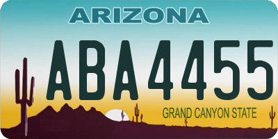 AZ license plate ABA4455