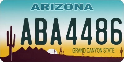 AZ license plate ABA4486