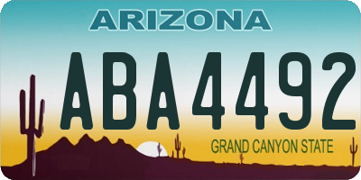 AZ license plate ABA4492