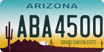 AZ license plate ABA4500