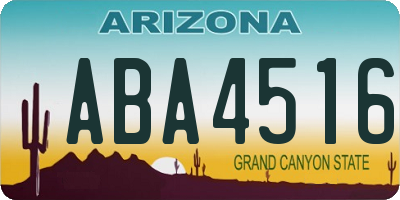 AZ license plate ABA4516