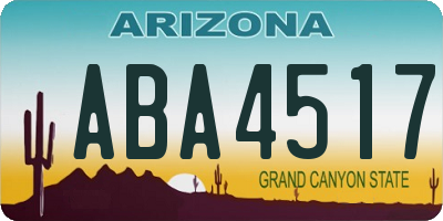 AZ license plate ABA4517
