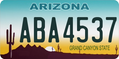 AZ license plate ABA4537