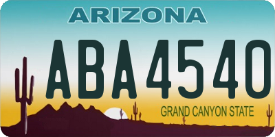 AZ license plate ABA4540