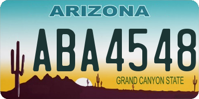 AZ license plate ABA4548