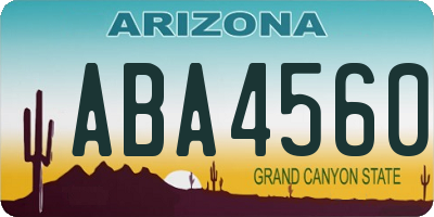 AZ license plate ABA4560