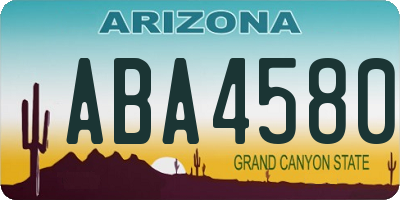 AZ license plate ABA4580
