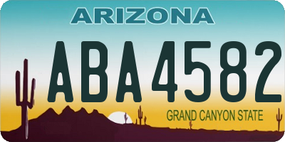 AZ license plate ABA4582