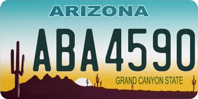 AZ license plate ABA4590