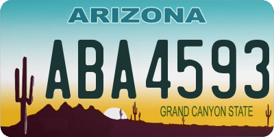AZ license plate ABA4593