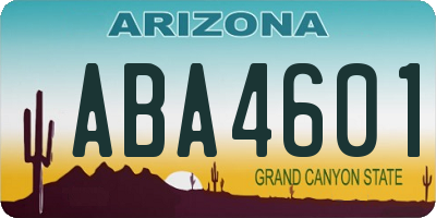 AZ license plate ABA4601