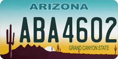 AZ license plate ABA4602
