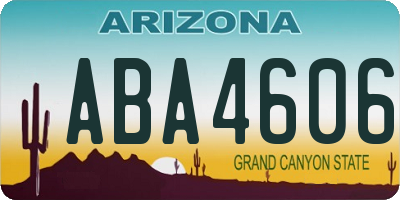 AZ license plate ABA4606