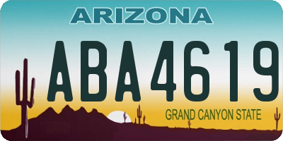 AZ license plate ABA4619