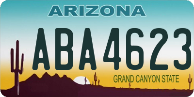 AZ license plate ABA4623