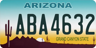 AZ license plate ABA4632