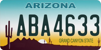 AZ license plate ABA4633