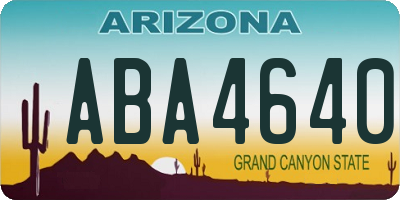AZ license plate ABA4640