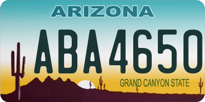 AZ license plate ABA4650