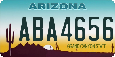 AZ license plate ABA4656