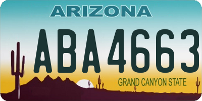 AZ license plate ABA4663