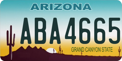 AZ license plate ABA4665