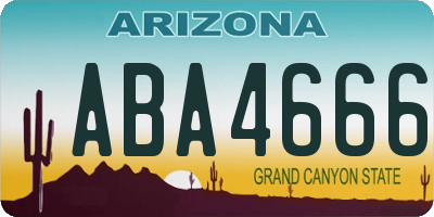 AZ license plate ABA4666