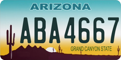 AZ license plate ABA4667