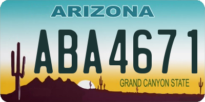 AZ license plate ABA4671