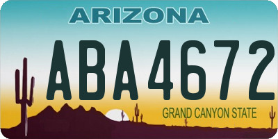 AZ license plate ABA4672
